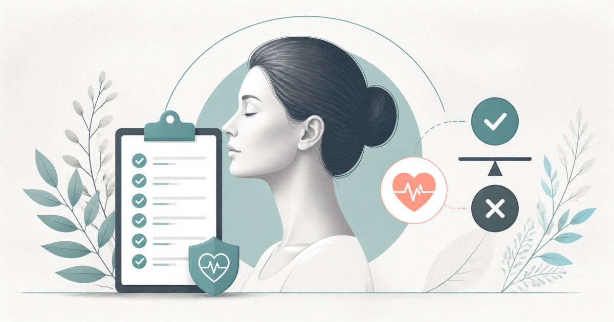 Illustration of a health and suitability assessment before a procedure
