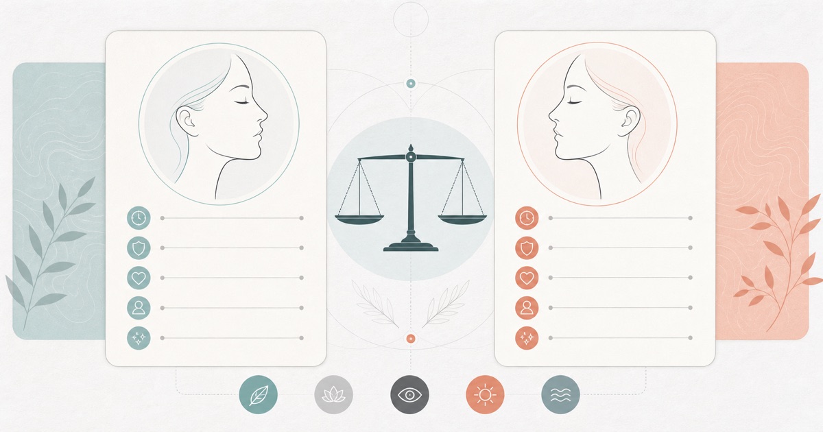 Illustration of two procedure profiles presented as balanced options